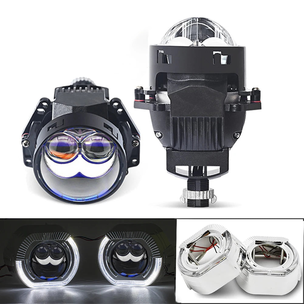 140W 3.0 Inch Dual Hyperboloid Bi LED Projector Lens 35000LM for Hella 3R H4 H7 9005/9006 Car Upgrade Accessories Retrofit