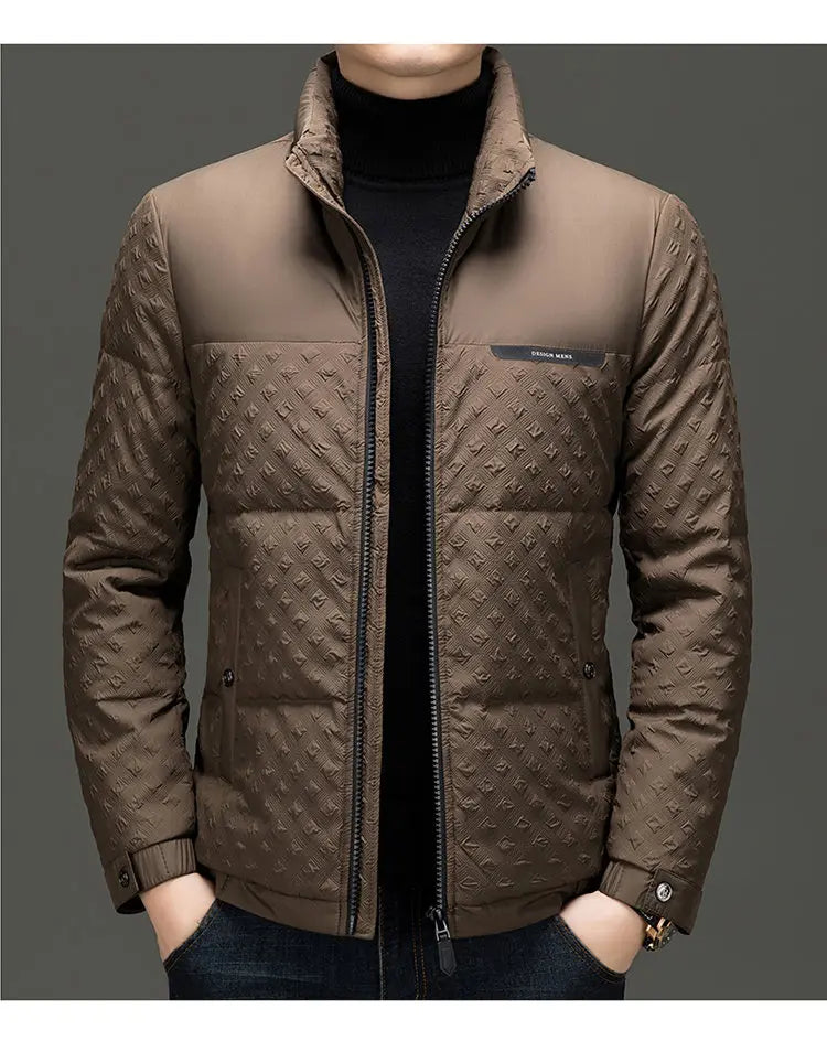 Winter New Men's Trendy Down Jacket Thickened Stand-up collar Duck Down Jacket short warm Coat