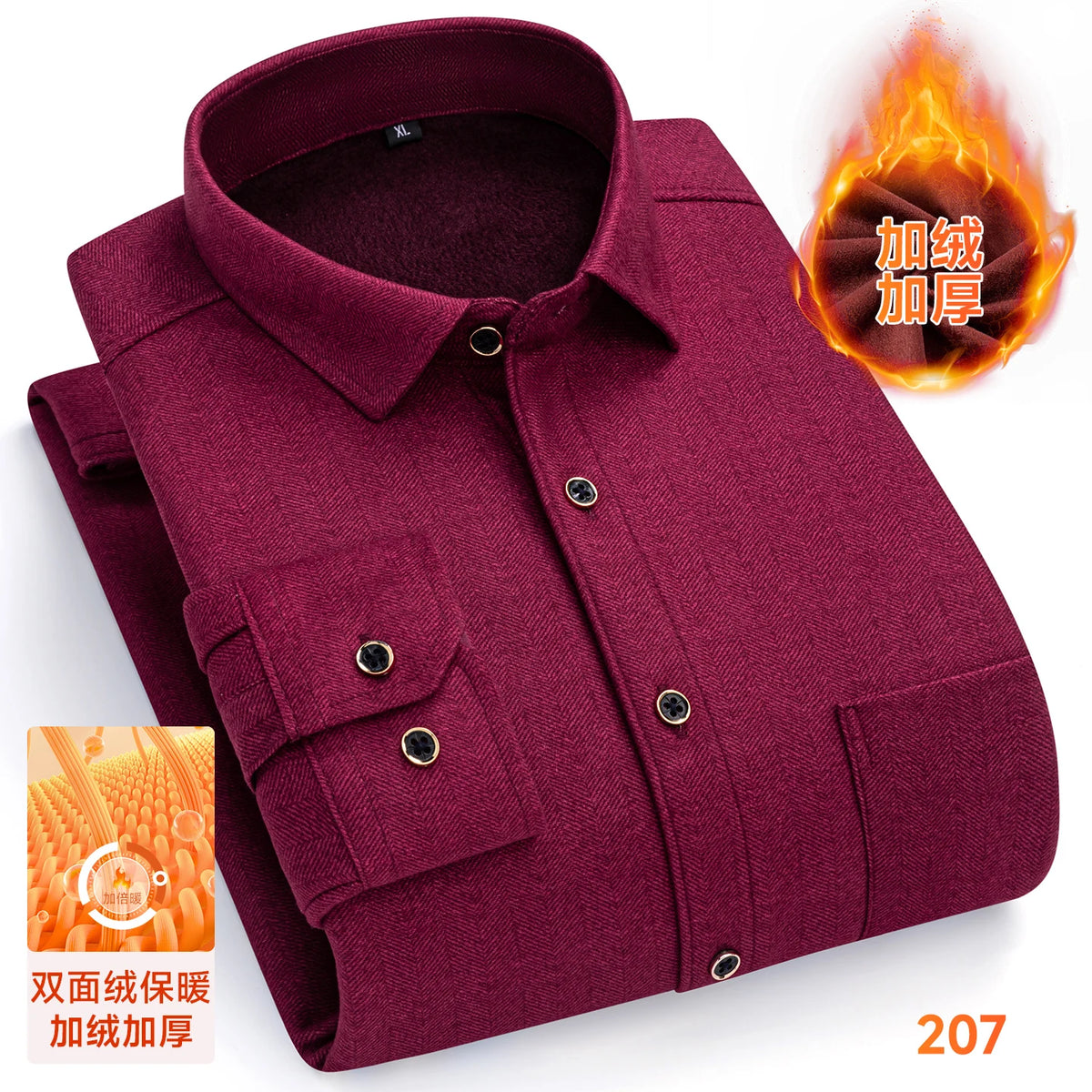 2025 Men's Autumn Winter Warm Long Sleeve Casual Plaid Shirts Thickern Fleece Check Shirts for Men Plus Size Male Office Clothes