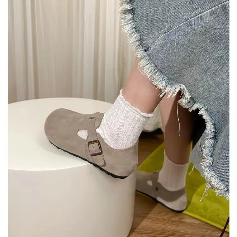 High-quality Vintage Fashion Suede Leather Sandals, Unisex, Spring and Autumn Trendy Premium Slippers