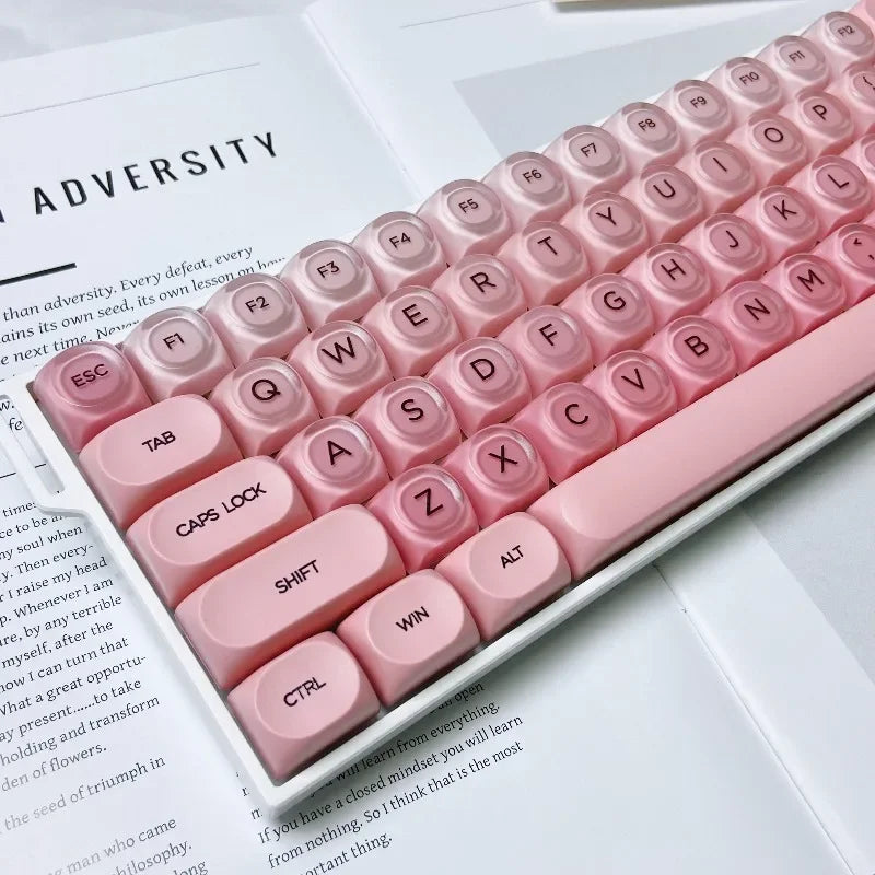 Gradient Purple Black Pink Crystal Keycaps Custom DIY for Gaming Mechanical Keyboard PBT Key Caps Set for Keyboard 68 70 80 90