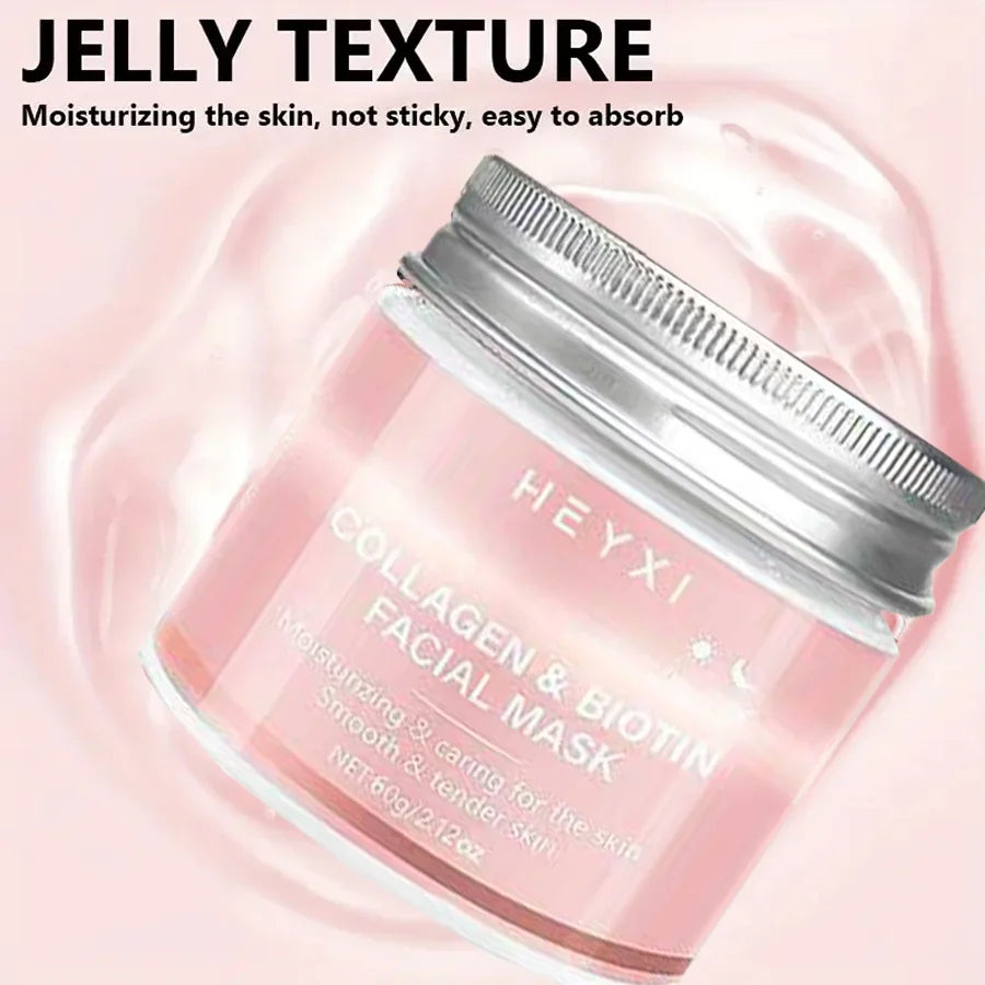 Collagen Peel Mask, Biotin Collagen Wrap Mask Day and Night, Deep Hydration, Night Care Mask Cream.