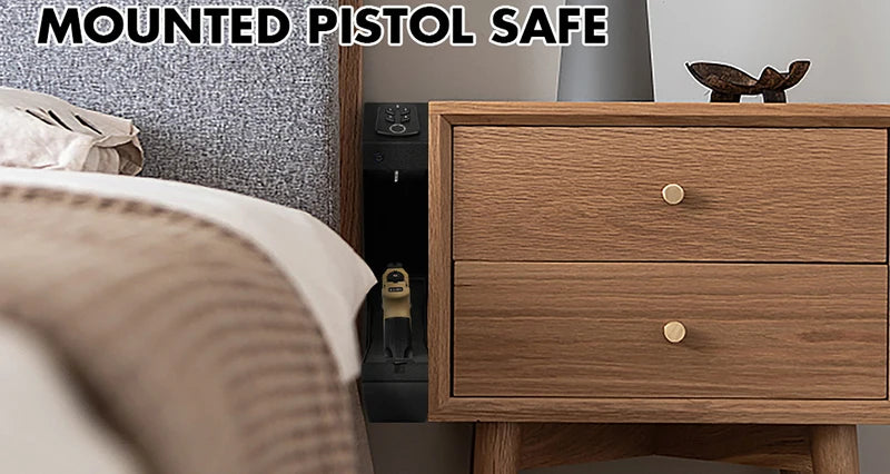 Biometric Handgun Gun Safe Open Fingerprint Hidden Safe for Pistols -with Fingerprint, Backlit Keypad, KEY Access