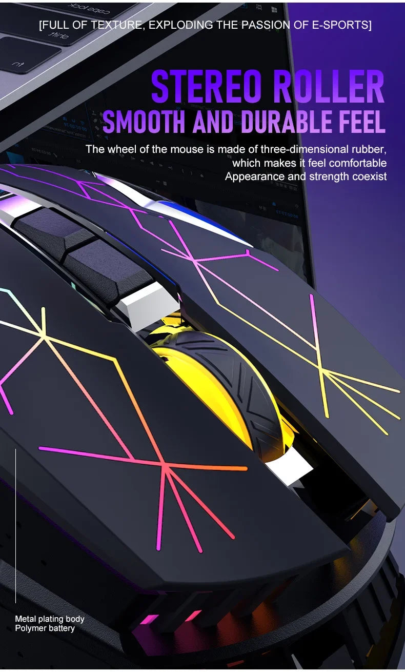 Ziyoulang X18 Wireless Charging Mechanical Mouse RGB 2400dpi Esports Gaming Mouse Pc Office Laptop Gaming Computer Free Wolf X18