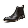 Genuine Leather Shoes Chelsea Boots for Women Retro Carved Boots Round Toe Ankle Boots British Style Women Shoes Winter/Autumn