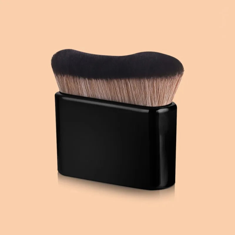 1Pc Hand-held MakeupBrush, FoundationBrush, CurvedBrush, Soft Bristles, Even Application, High-Quality Makeup Brush, Travel-F