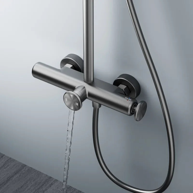 Four Outlet Shower Set Bathroom Luxury Shower System Hot Cold Mixer Valve Shower Faucet Full Set Bathtub Tap Shower Head