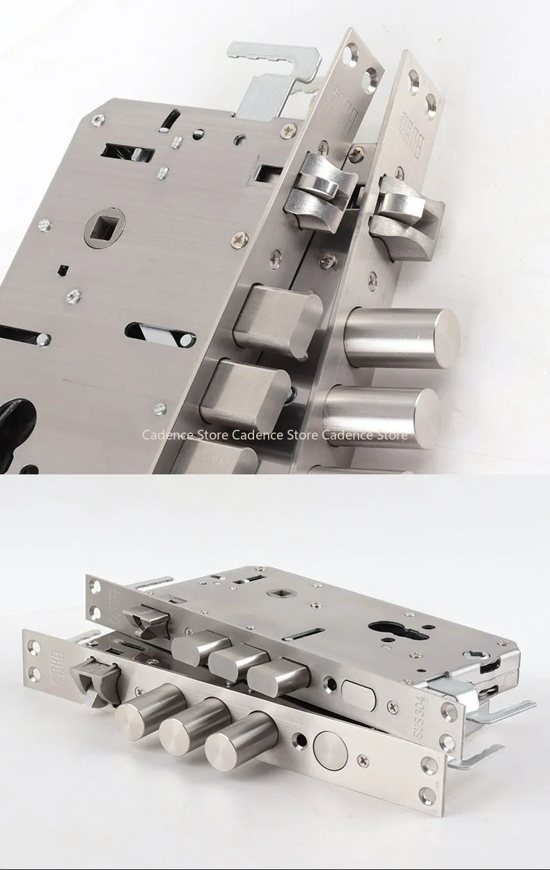 24x240 6068 Security Door Lock Body 304 Stainless Steel Internal Gear Structure Anti Stuck For Smart Fingerprint Lock