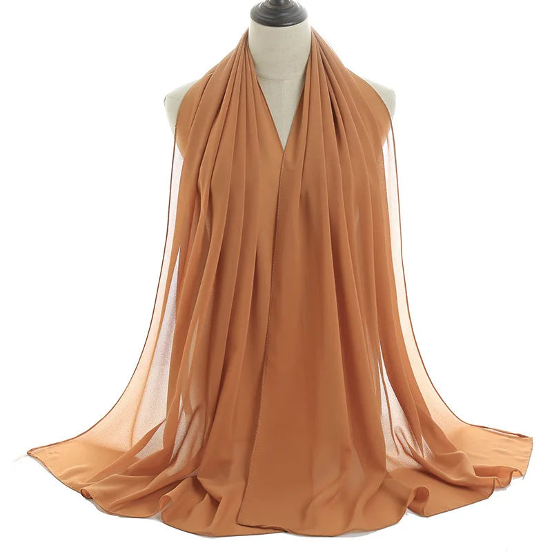 Ramadan Islamic Instant Bubble Chiffon Shawl Scarf Lady Head Wrap Women Hijabs Scarves Bufandas Muslim Veil Hijab Snood 180*70cm