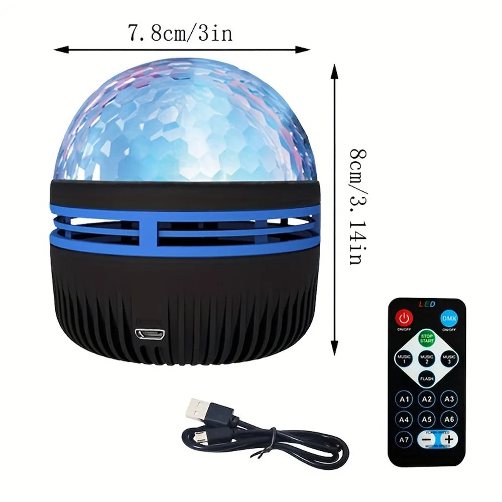 LED Water Ripple Projector Light Atmosphere Rotating Projection Lamp with Remote Control 7 Color for Home Christmas Halloween