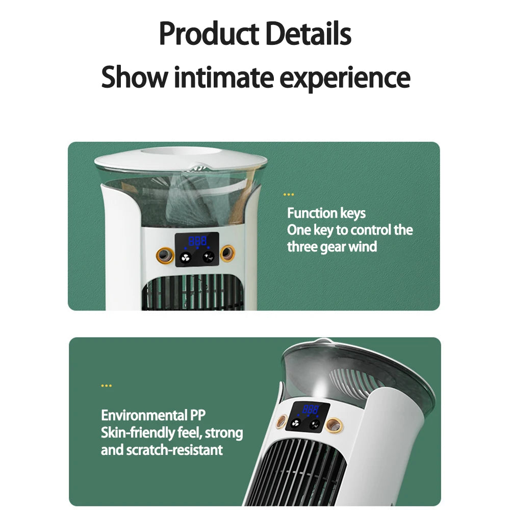 Desktop Mini Air Conditioner Portable USB Air Cooler Fan For Home Room Camping Humidifier Cooling Fans 7 Color Night Lamp 선풍기