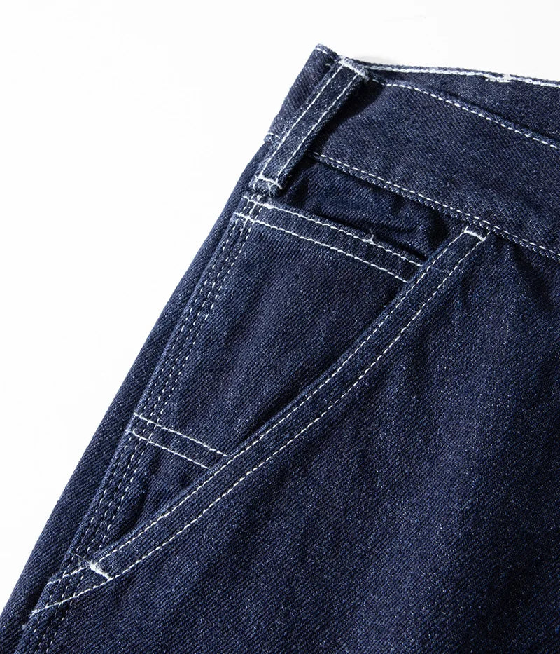 3903 Good Quality Striped Jeans For Man Multi Pockets Cargo Style Straight Casual Loose Trendy Streetwear Boyfriend Denim Pants