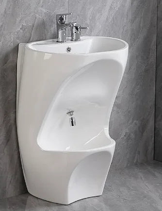 Modern Oval Muslim Full Standing Double Level Bathroom Ceramic Foot Wash Basin Wudu Shower Pray Wash Basin