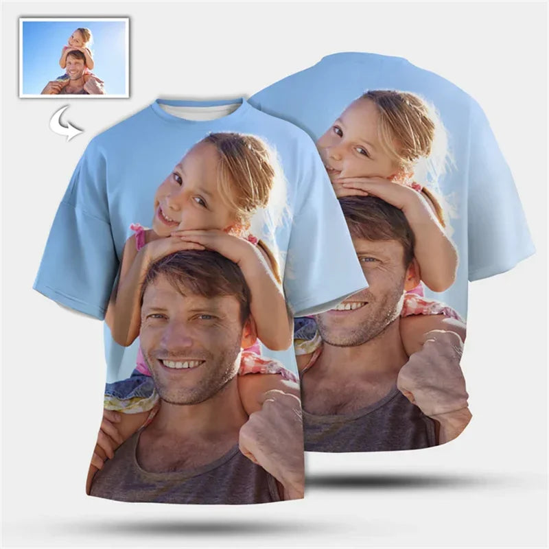 Custom DIY Logo Pattern Photo 3D Print T Shirts Personality Customized Men Women O Neck Tees Casual Oversized Breathable T-shirt