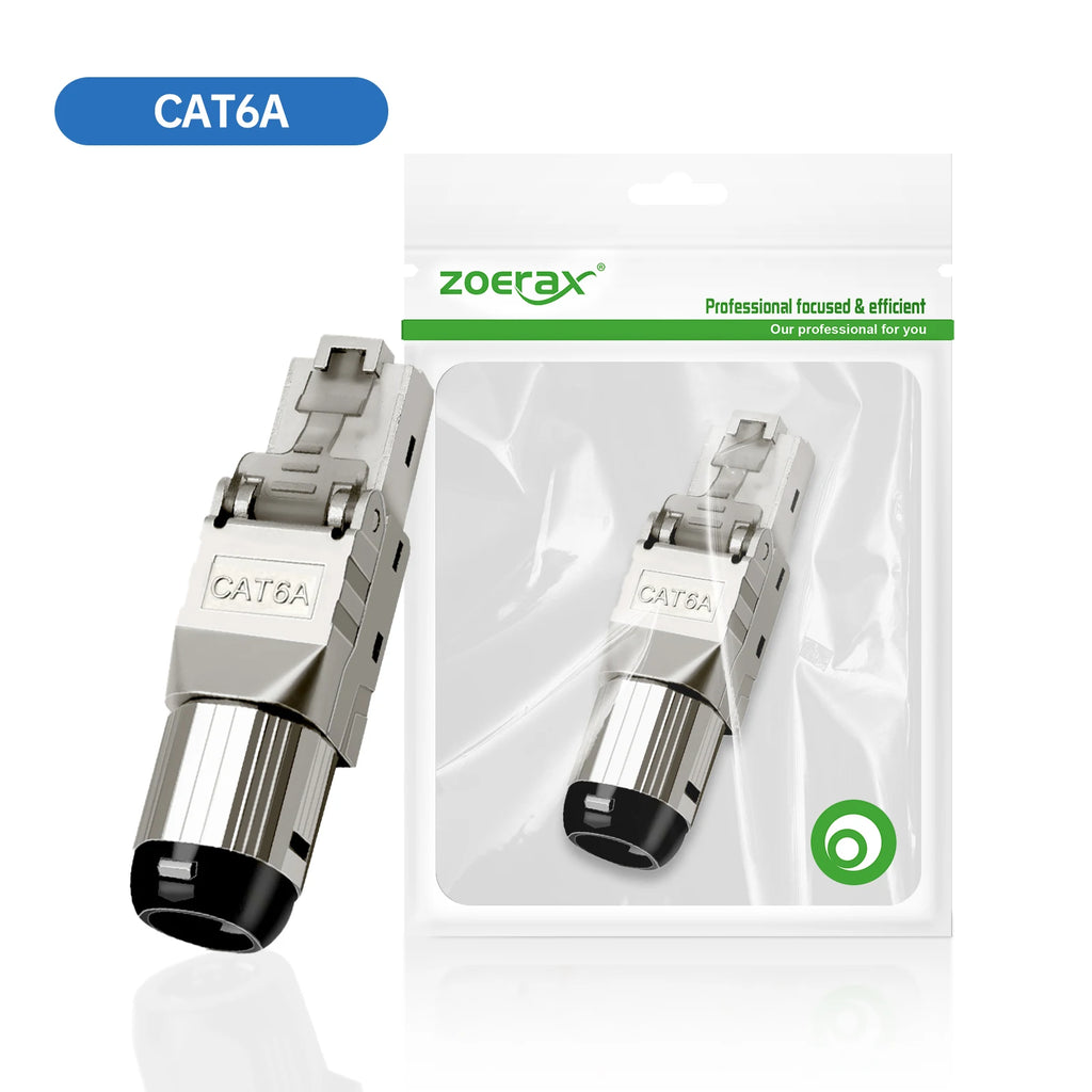 ZoeRax RJ45 Cat8 Cat7 Cat6A Connectors RJ45 Shielded Toolless Modular Termination Plug 2000MHz 40G LAN Cable for 22AWG-24AWG