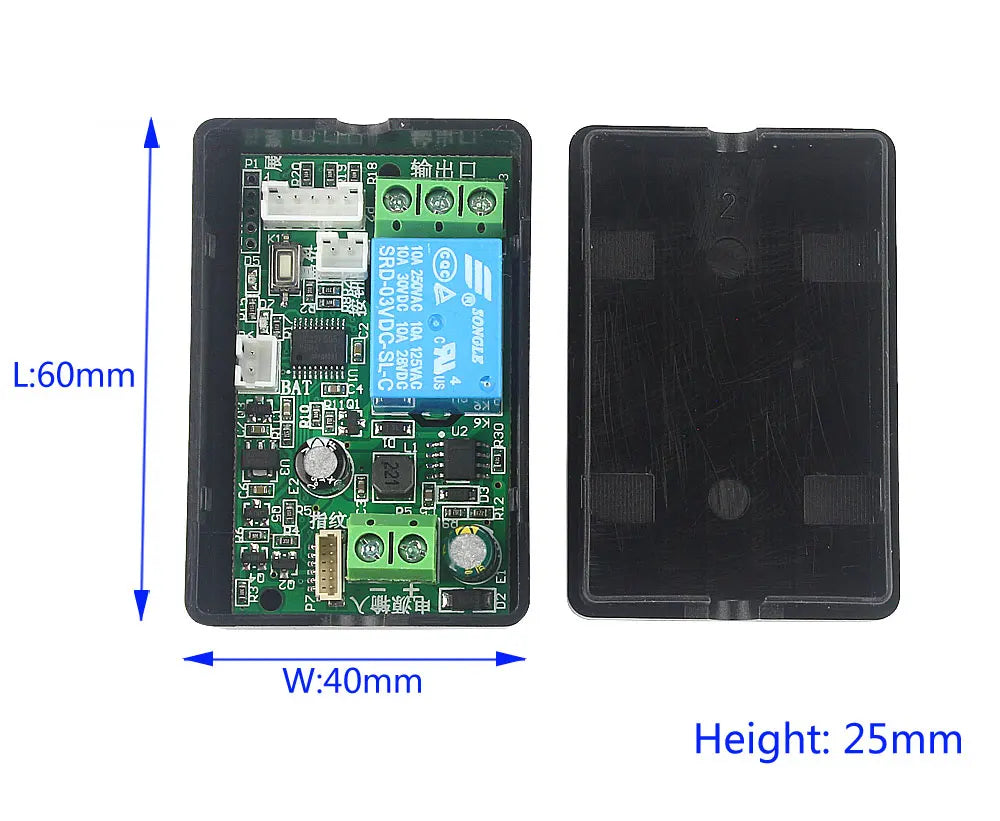 Fingerprint access control relay module DC7v-30v door lock controller Switch fingerprint  induction electric lock control board