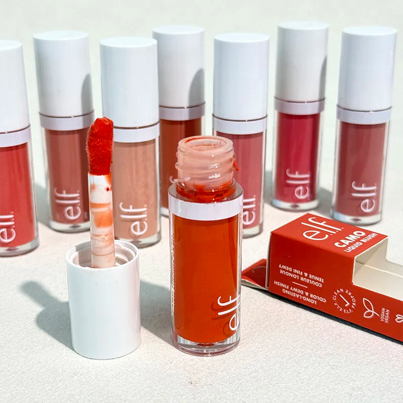 New Elf 8 Colors Liquid Blush Lasting Moisturizing Face Makeup Fruit Lip Gloss Lipstick Set Mango-Watermelon Bubblegum-Cherry