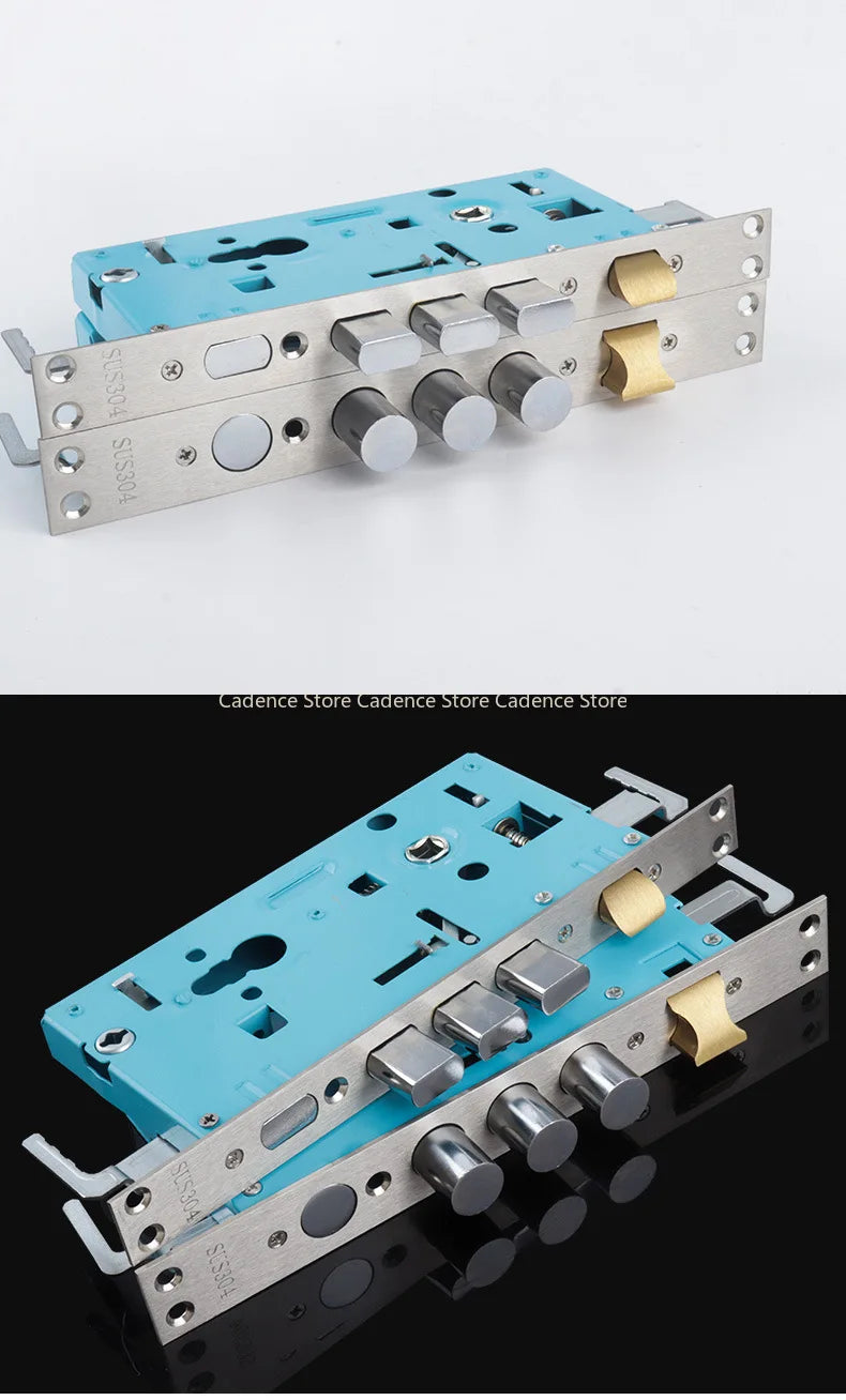 24x240 6068 Security Door Lock Body 304 Stainless Steel Internal Gear Structure Anti Stuck For Smart Fingerprint Lock