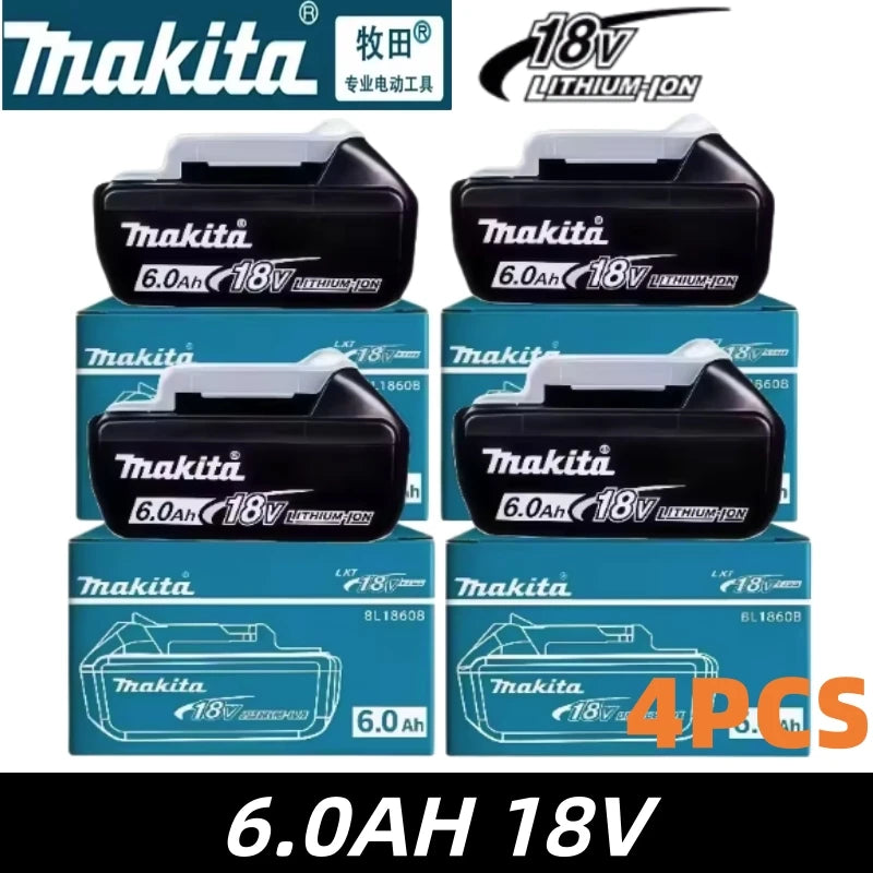 Original Makita 18V 6.0Ah Rechargeable Battery ,For Makita BL1830 BL1830B BL1840 Power Tools Battery+electric drill+charger
