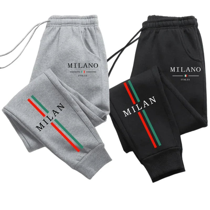 2026 Hot Sale Milan City Printed Jogger Pants Men Women Autumn Winter Casual High Quality Outdoor Running Sports Casual Pants