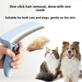 One-Click Self-Cleaning Pet Deshedding Brush Curved Blade Undercoat Rake Hair Remover Grooming Tool for Dog Cat