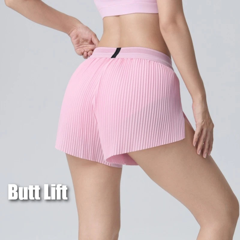 Breathable Fitness Shorts Women's Summer Cooling Tennis Yoga Pants Hidden Pocket Quick-drying Sports Fitness Shorts