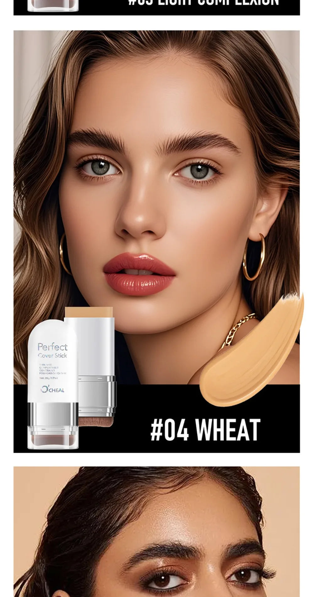 Thin and Comfortable Perfect Cover Stick Waterproof Long-lasting Foundation Cream with Brush Instant Natural