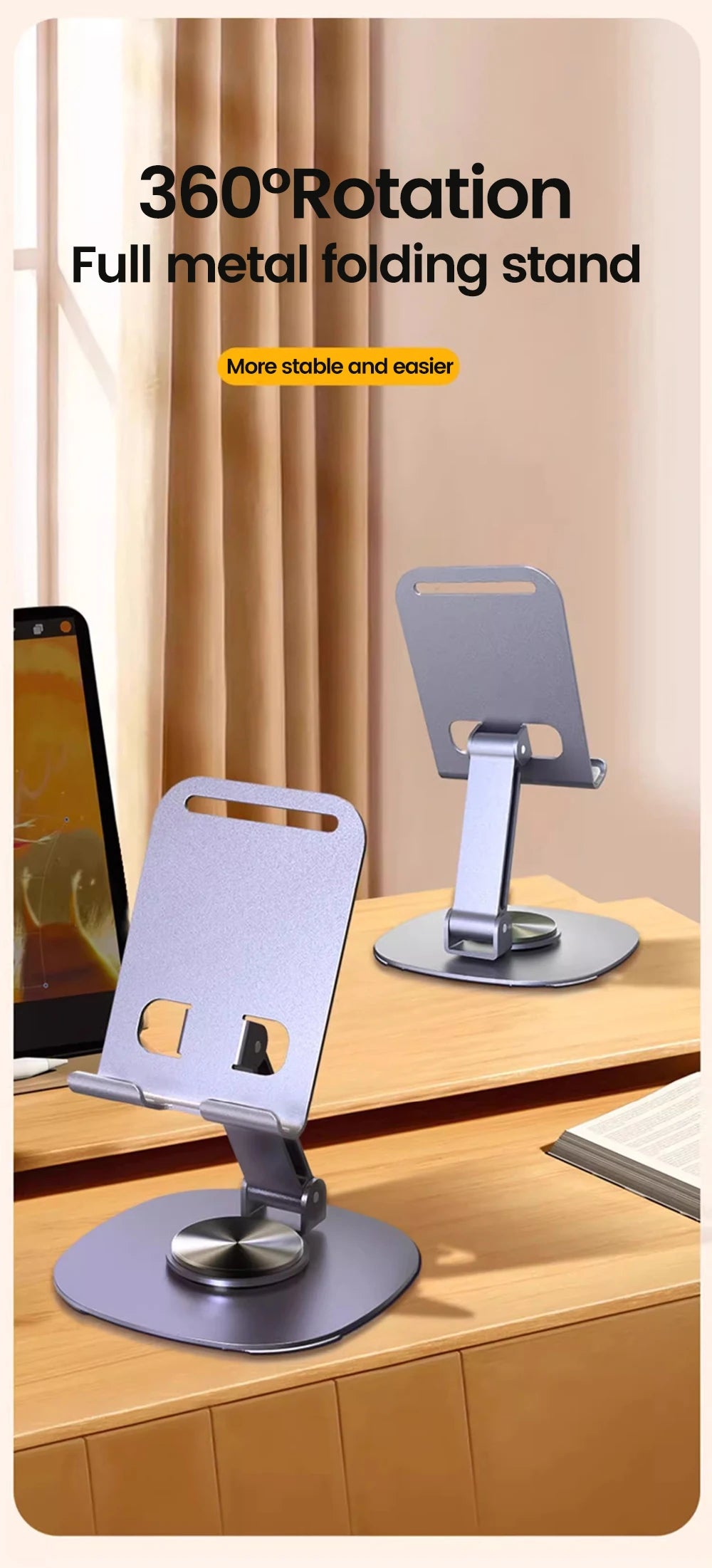 Olaf Universal 360° Rotation Mobile Phone Holder Metal Foldable Bracket Phone Holder Desk Stand For Mobile Phone Tablet Holder