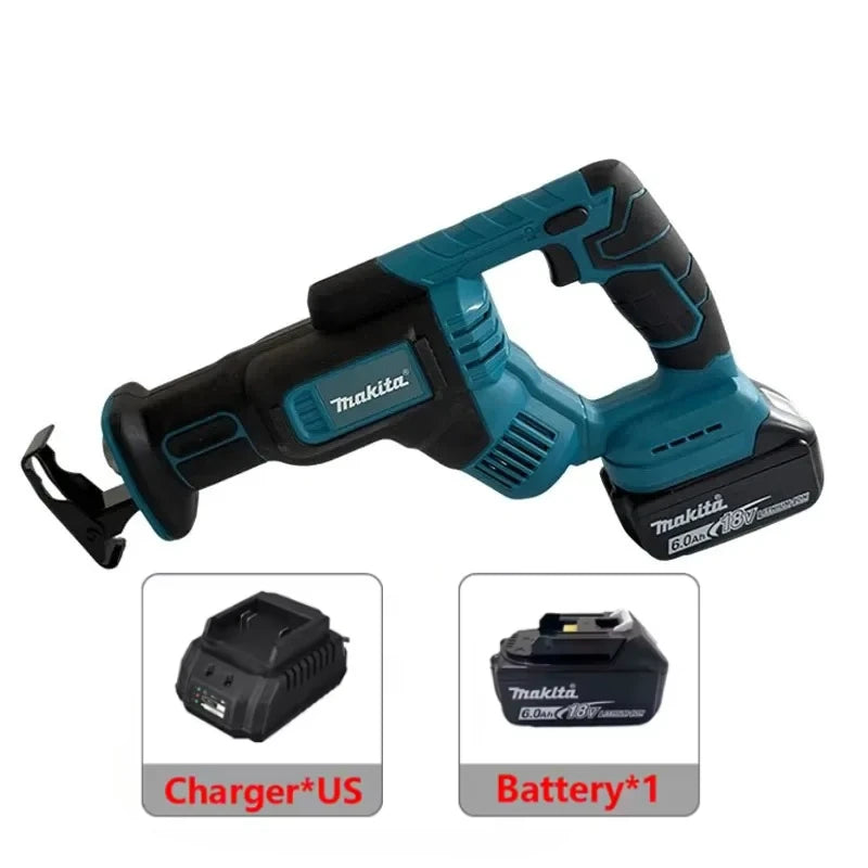 Makita Cordless Power Tool Set: Cordless Rotary Hammer, Rivet Gun, 12V Mini Angle Grinder, Cordless Saw, Air Inflator