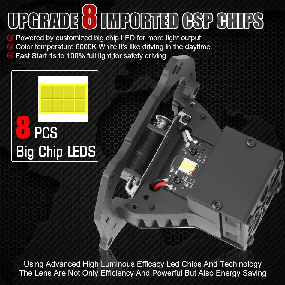 2PCS Bi LED Projector 3 Inches Headlights Fog lights Lenses  40000LM 120W Diode Headlamp For Hella LED Lights Projector