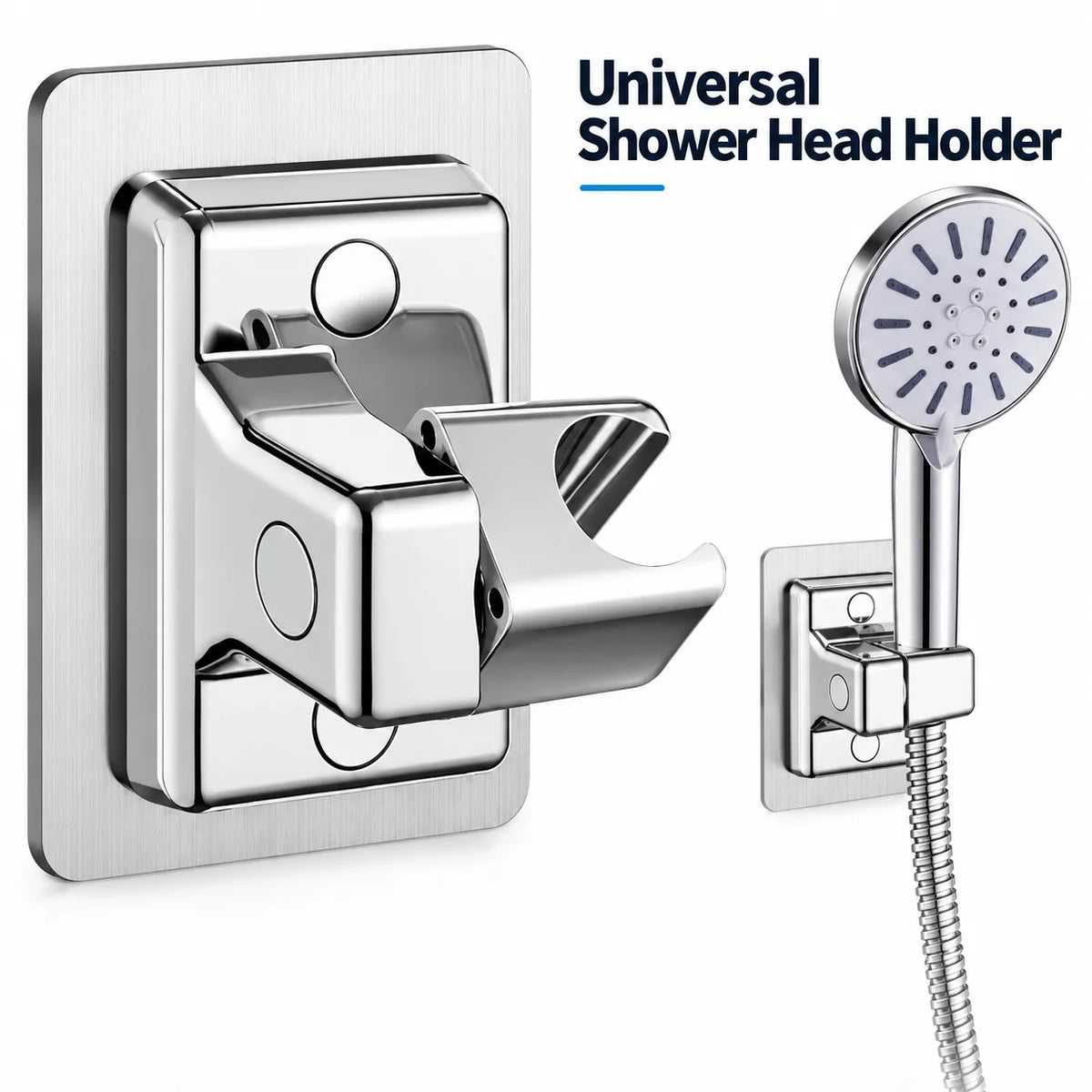 Shower Head Holder 360° Adjustable Wall Mounted Shower Holders Self-Adhesive Shower Head Handheld Bracket Bathroom Accessories