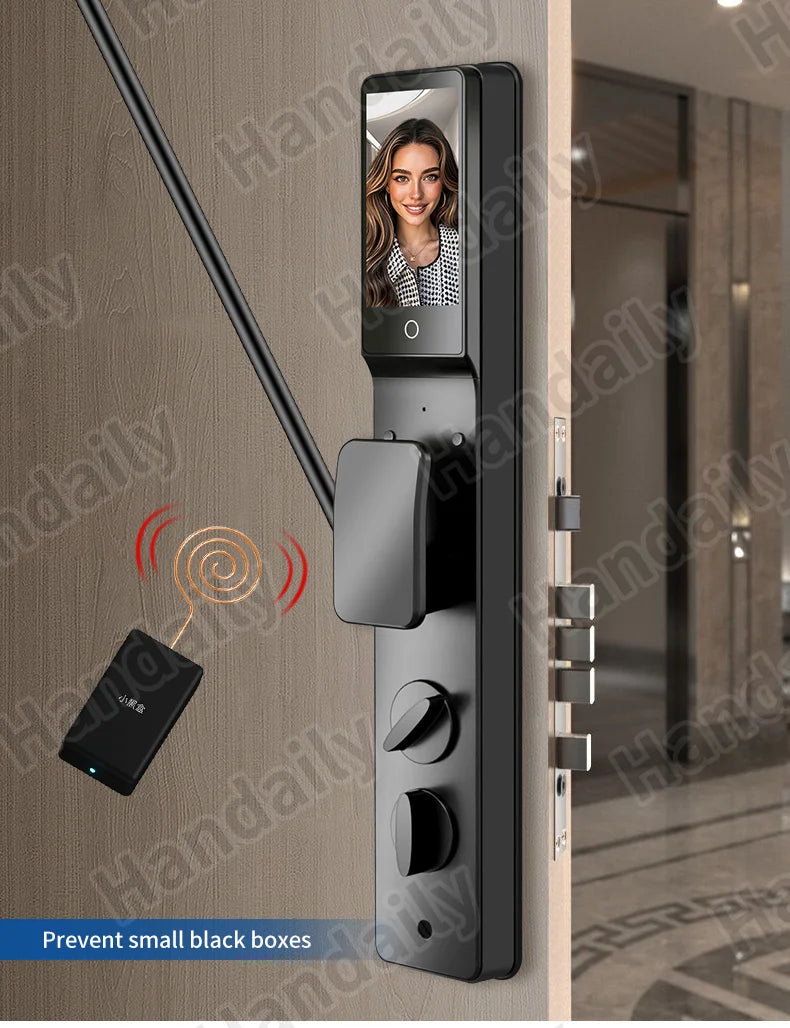 HanDaily Waterproof Smart Door Locks with Camera Video Intercom Palm Face Recognition Smart Lock Tuya Wifi App Remote Control