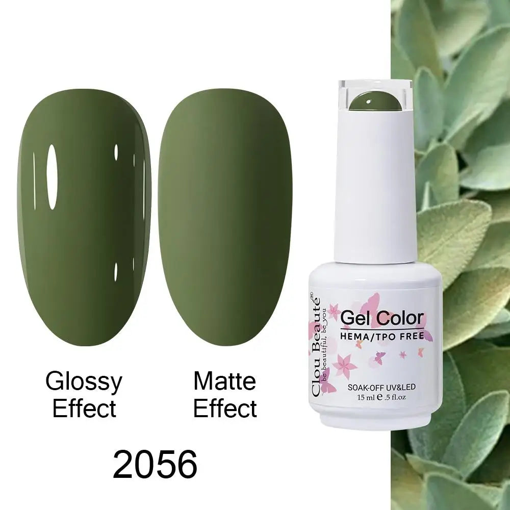 Clou Beaute HEMA TPO FREE Caramel Brown Wine Red Coffee Gel Nail Polish High Pigment Autumn Nail Art Full Coverage UV Varnish
