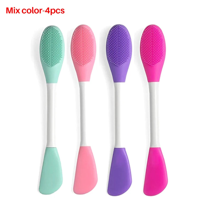 8/4/2pcs Face Brush Set Silicone Facial Mask Applicator Double-head Lotion Spatula Blackhead Face Lip Exfoliator Skin Care Tools