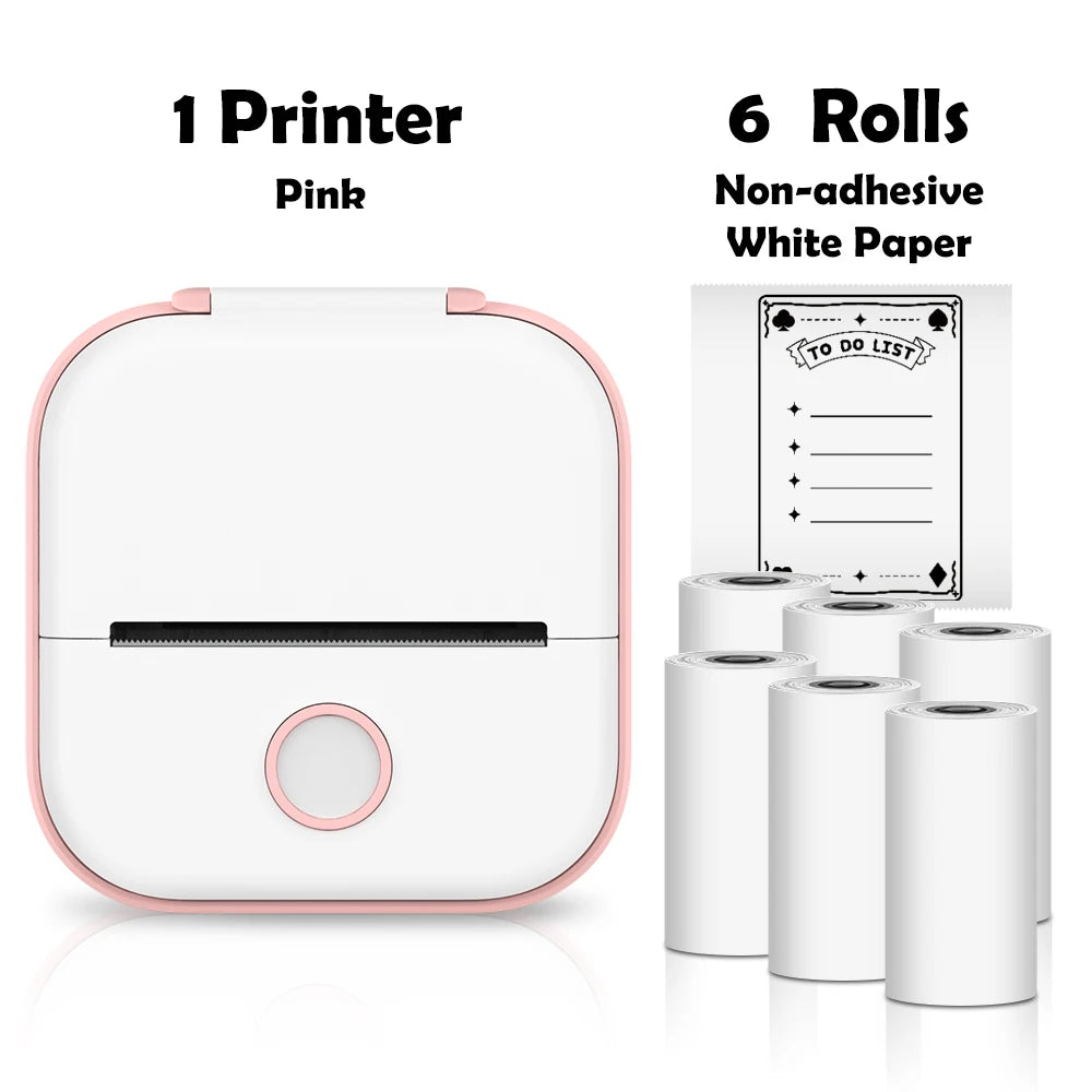 Phomemo T02 Mini Printer Portable Printer Thermal Printing Sticker Wireless Inkless Pocket Printer Self-adhesive Label Printer