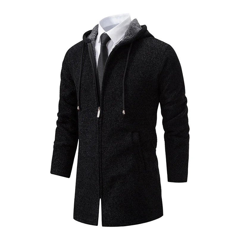Men's Knitted Cardigan Casual Hooded Coat Slim Fit Autumn and Winter New Sweater Coat Men's Sweater