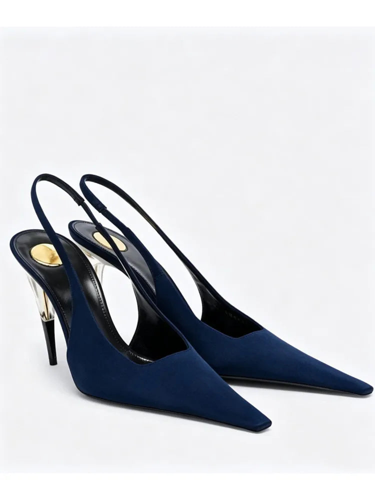 Ladies' Summer New High Heel Pointed Sandals Fashion Small Square Party Wedding Ladies' High Heel Sandals