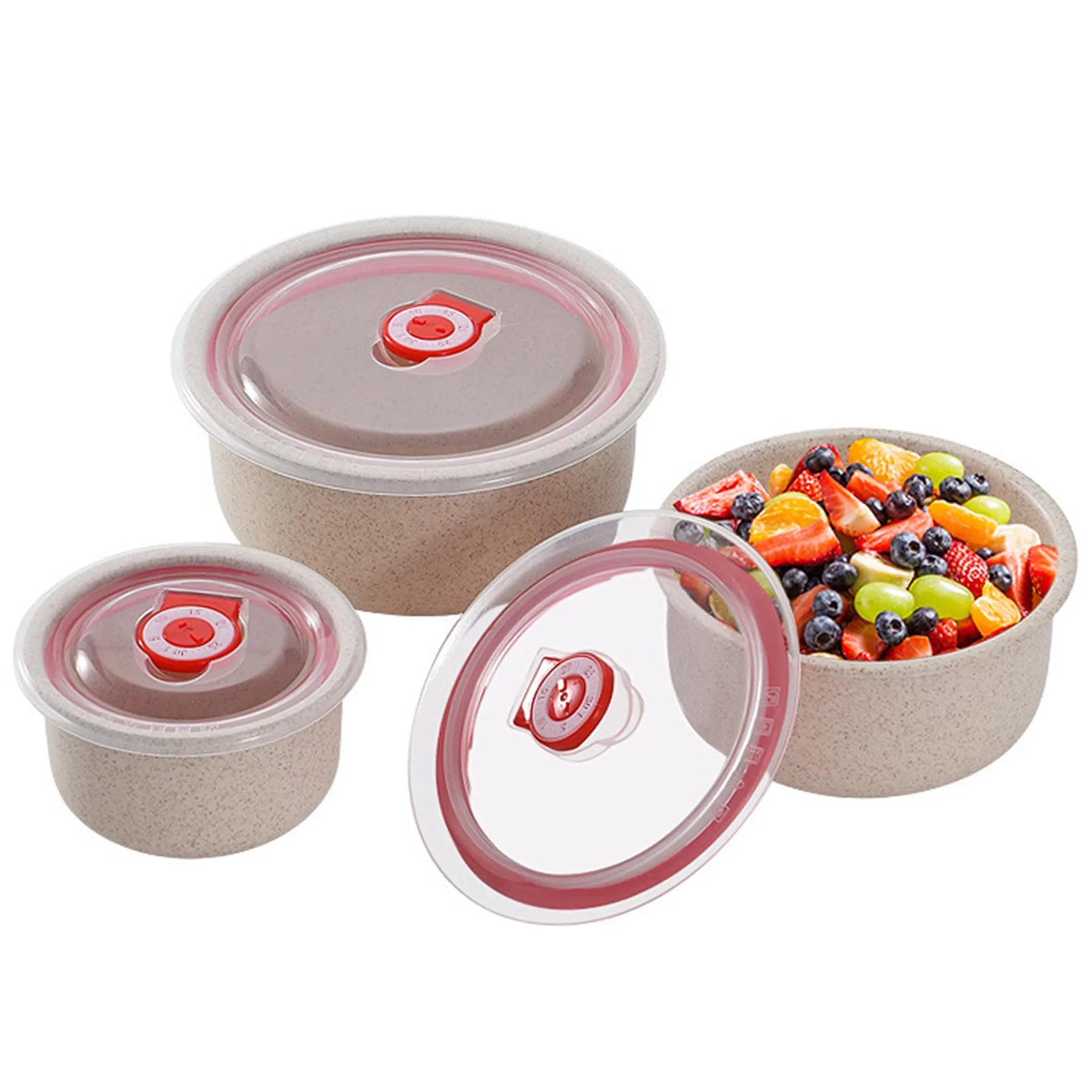 3pcs Lunch Box set Food Storage Containers with Lids Microwave Storage Containers for Storing Fruits Vegetables