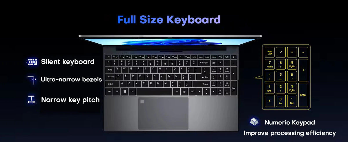 Xiaman 15.6 inch Windows 11 Pro Laptop Computer Intel Core i3 IPS 1080P Notebook PC Office Study Laptops Fingerprint Unlock