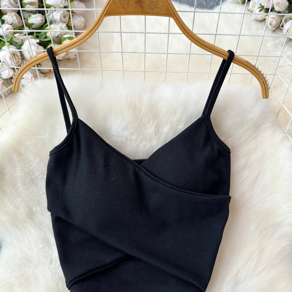 Sexy two Pieces Sets Chic Elegant  v neck slip camis with High Waist Hip Wrap Single Breasted split summer sweet Full Skir