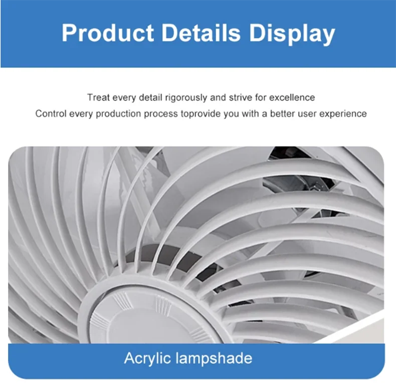 Smart Ceiling Fan Fans With Lights Remote Control Bedroom Decor Ventilator Lamp 52cm Air Invisible Blades Silent
