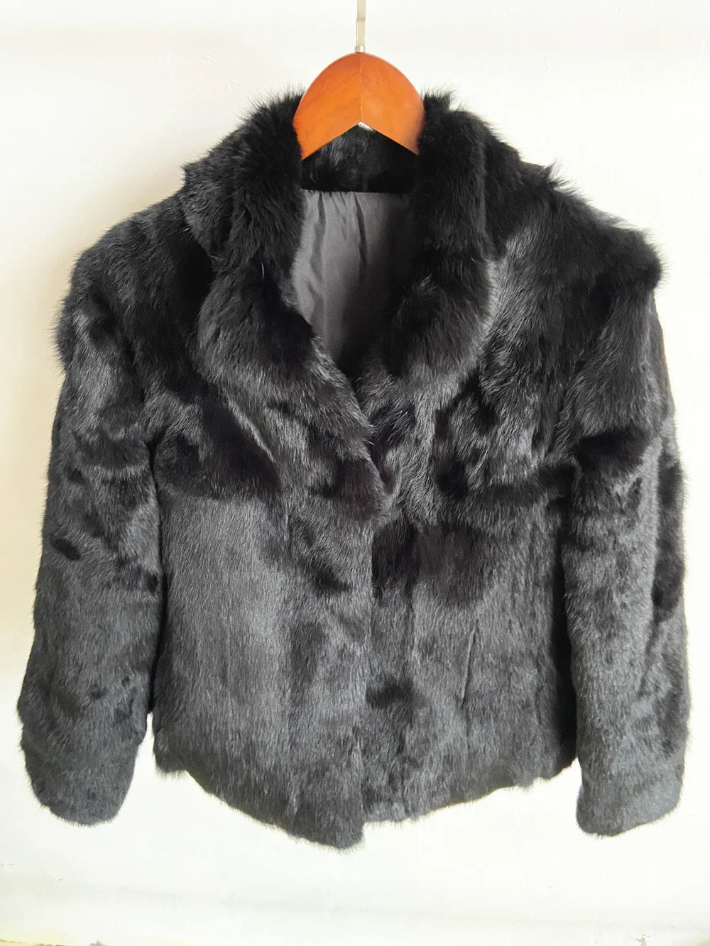 Natural Rabbit Fur Coat Women Winter Jacket Real Leather And Fur Bolero Women's Clothing Female Outerwears With 2025 Black Cold