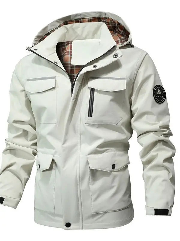 Autumn Men's Windbreaker Hooded Jacket Man Waterproof Outdoor Sports Soft Shell Coats Clothing Men Hiking Mountain Ski Jackets