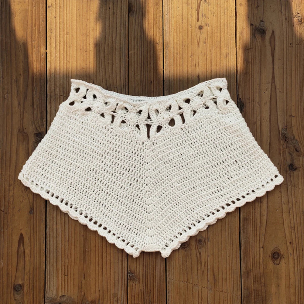 Women Relaxed Crochet Swim Shorts Bottoms Bikini Beach Swimwear Swimming Pants Acrylic Outdoor Swimming Pants Lounge Shorts