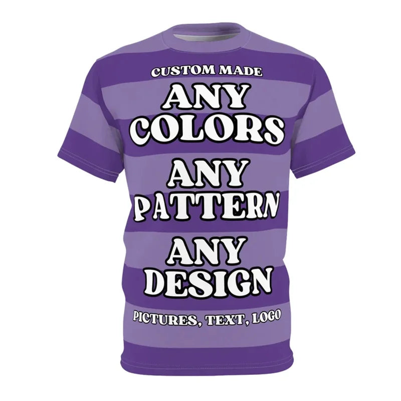 Custom DIY Logo Pattern Photo 3D Print T Shirts Personality Customized Men Women O Neck Tees Casual Oversized Breathable T-shirt