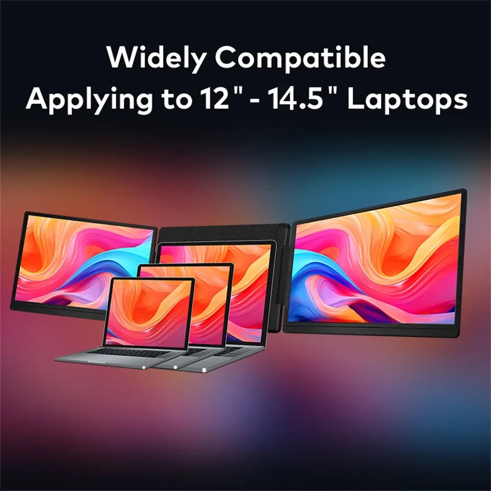 Rospider 14 Inch Portable Dual IPS Laptop Monitor Extended High-Definition Triple Expandable PC LCD Screen Extender