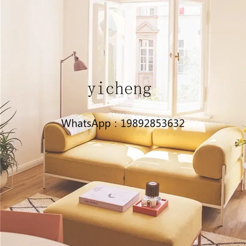 F1 minimalist small apartment metal fabric light luxury modern living room exhibition hall complete sofa