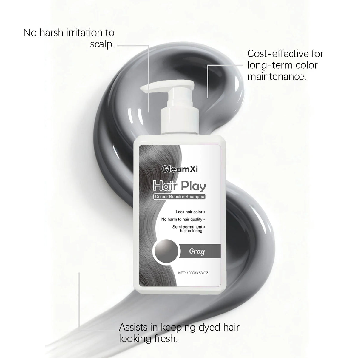 100g Hair Dyeing Shampoo Color-Locking Fade Prevention Gentle Cleansing Nourishing Smoothing Gray Color Fixing Hair Dye Shampoo