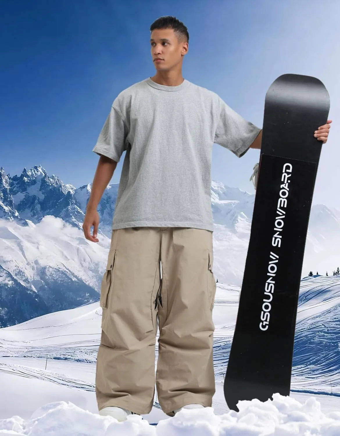 GSOU SNOW 2025 Loose Skiing Pants Snowboard Sport Trousers Outdoor Waterproof Windproof Ski Wear Winter Warm Female Ski Britches