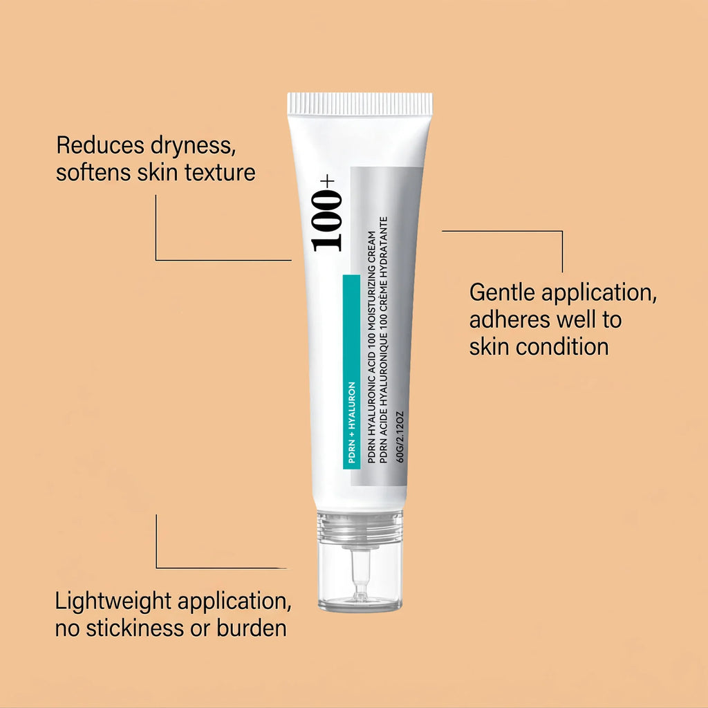 PDRN Hyaluronic Acid 100 Moisturizing Cream,Boost Facial Collagen Deep Hydrate Korean Glow Skincare Lightweight Face Moisturizer